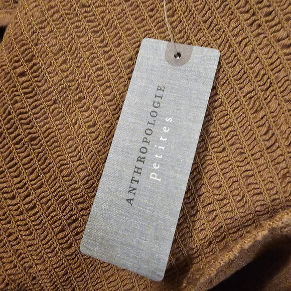 Beige Anthropologie Maeve Women's Ruffled Smocked Crop Top - Picture 4 of 7